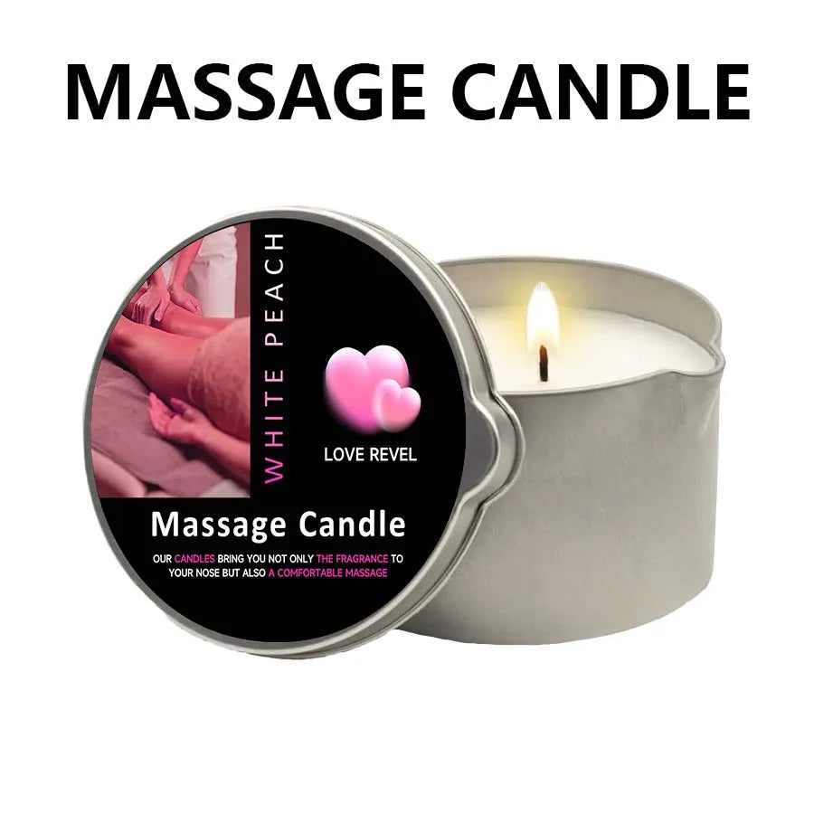 Massage Oil Candle – Aromatherapy Candle for Stress Relief and Skin Moisturizing, Scented Body Oil
