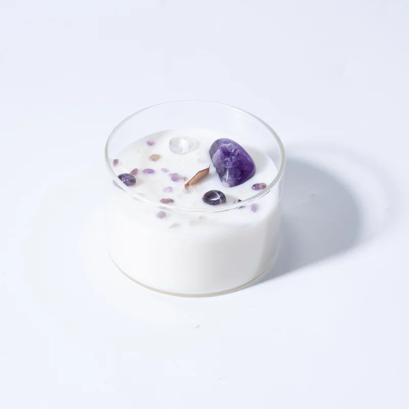 Natural Crystal Stone Scented Candle – Creative Soy Wax Aromatherapy Candle for Bedroom Decoration with Handcrafted Gift Touch