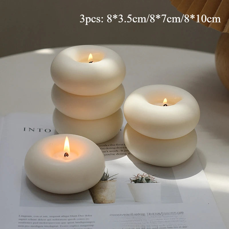 Donut Circles Aromatherapy Candles – Creative Flameless Home Decor, Romantic Bedroom Ambiance, and Perfect Birthday Gift