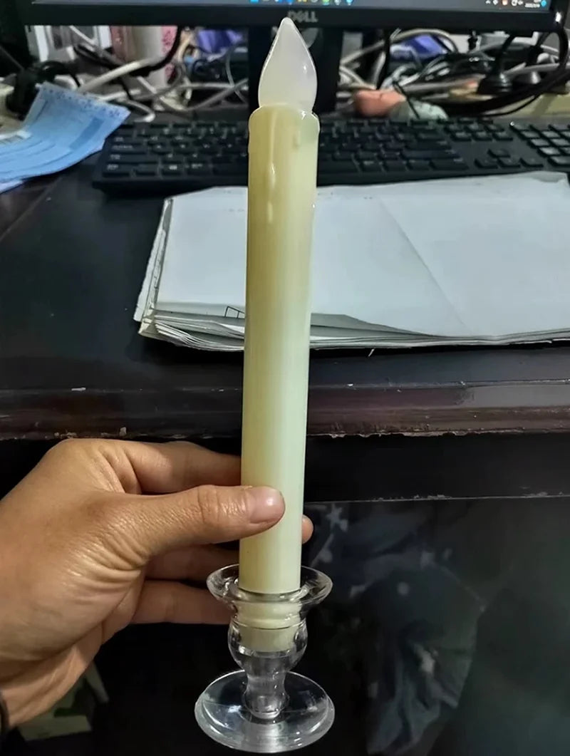 Flameless Taper Candles – LED Candle Light, Battery Operated, Flickering, Dripless for Wedding and Home Decor