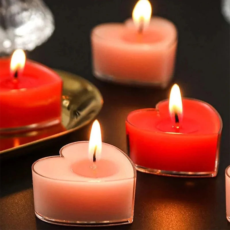 Heart-Shaped Scented Tea Candles Set – Romantic Decor for Weddings, Marriage Proposals, and Birthday Gifts