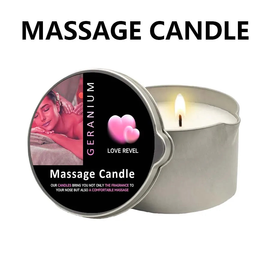 Massage Oil Candle – Aromatherapy Candle for Stress Relief and Skin Moisturizing, Scented Body Oil