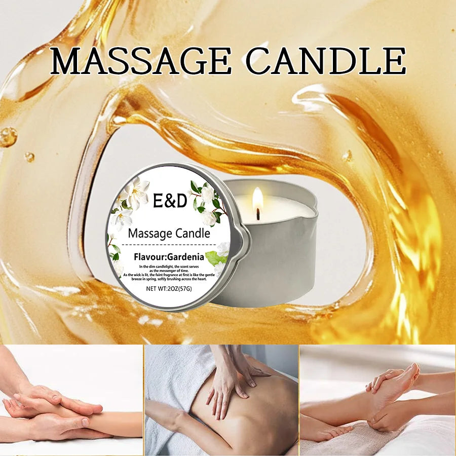 Gardenia Scented Home Body Oil Aromatherapy Candle – 2oz Massage Oil Candle for Pure Relaxation and Home Spa