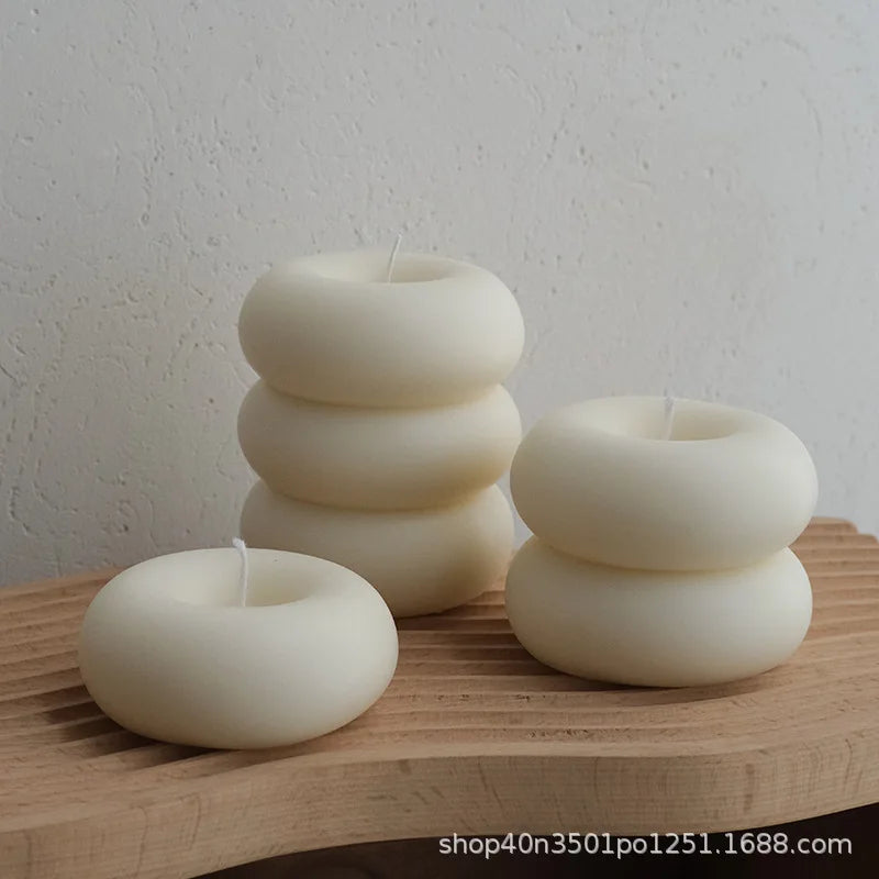 Donut Circles Aromatherapy Candles – Creative Flameless Home Decor, Romantic Bedroom Ambiance, and Perfect Birthday Gift
