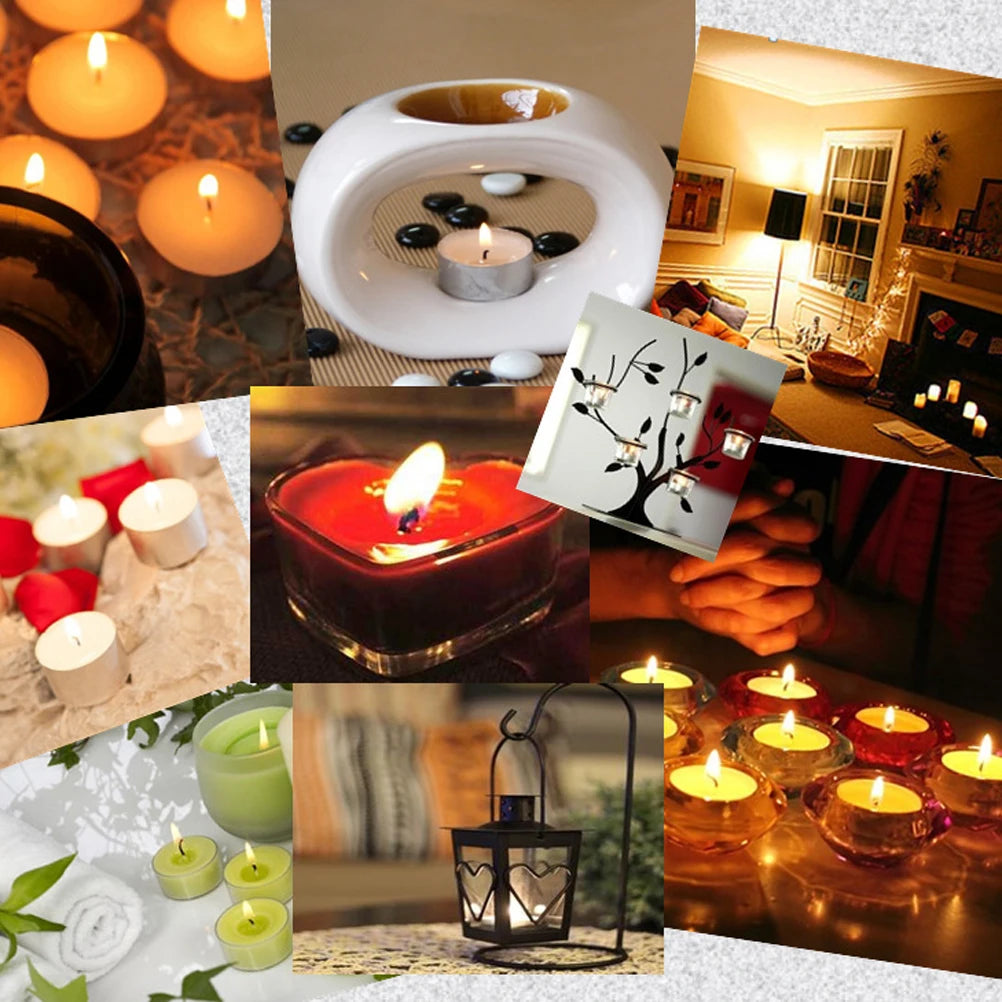 50PCS Tea Light Candles – Natural Paraffin Wax Unscented Smokeless Votive Candles for Weddings, Parties, Christmas, and New Year Celebrations
