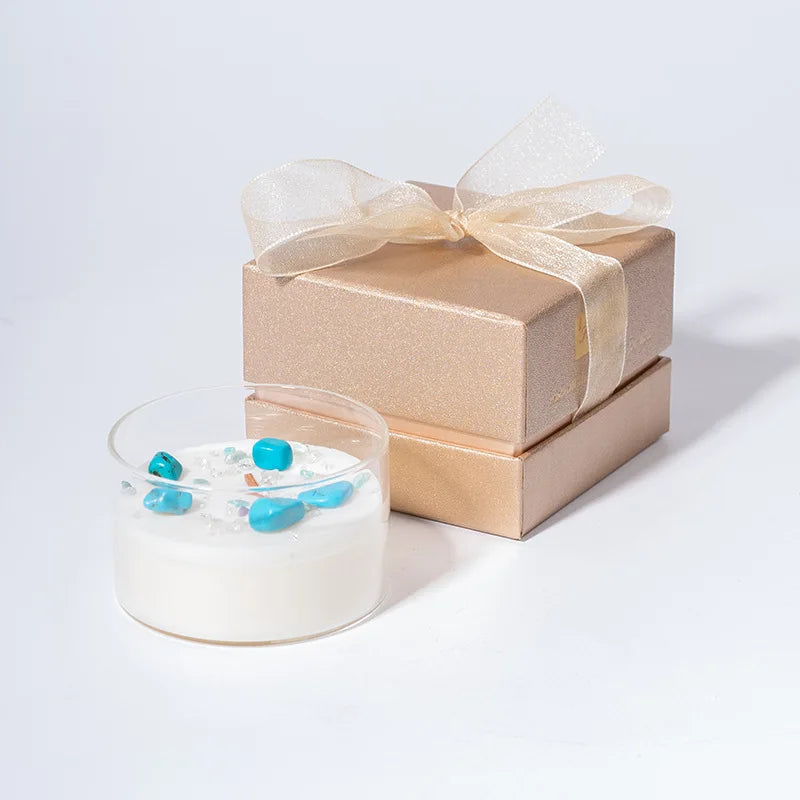 Natural Crystal Stone Scented Candle – Creative Soy Wax Aromatherapy Candle for Bedroom Decoration with Handcrafted Gift Touch