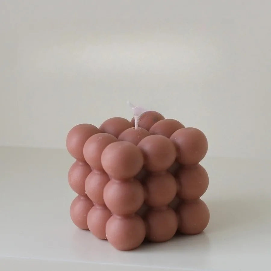Bubble Cube Shaped Candle – Handmade Scented Aromatherapy Soy Wax Candle for Home Decoration, Weddings, and Birthday Parties