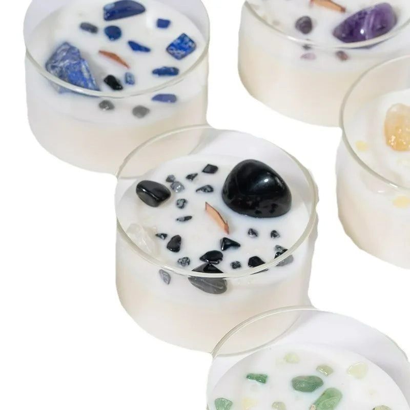 Natural Crystal Stone Scented Candle – Creative Soy Wax Aromatherapy Candle for Bedroom Decoration with Handcrafted Gift Touch