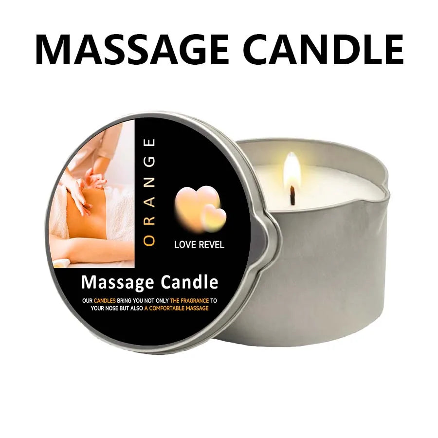 Massage Oil Candle – Aromatherapy Candle for Stress Relief and Skin Moisturizing, Scented Body Oil