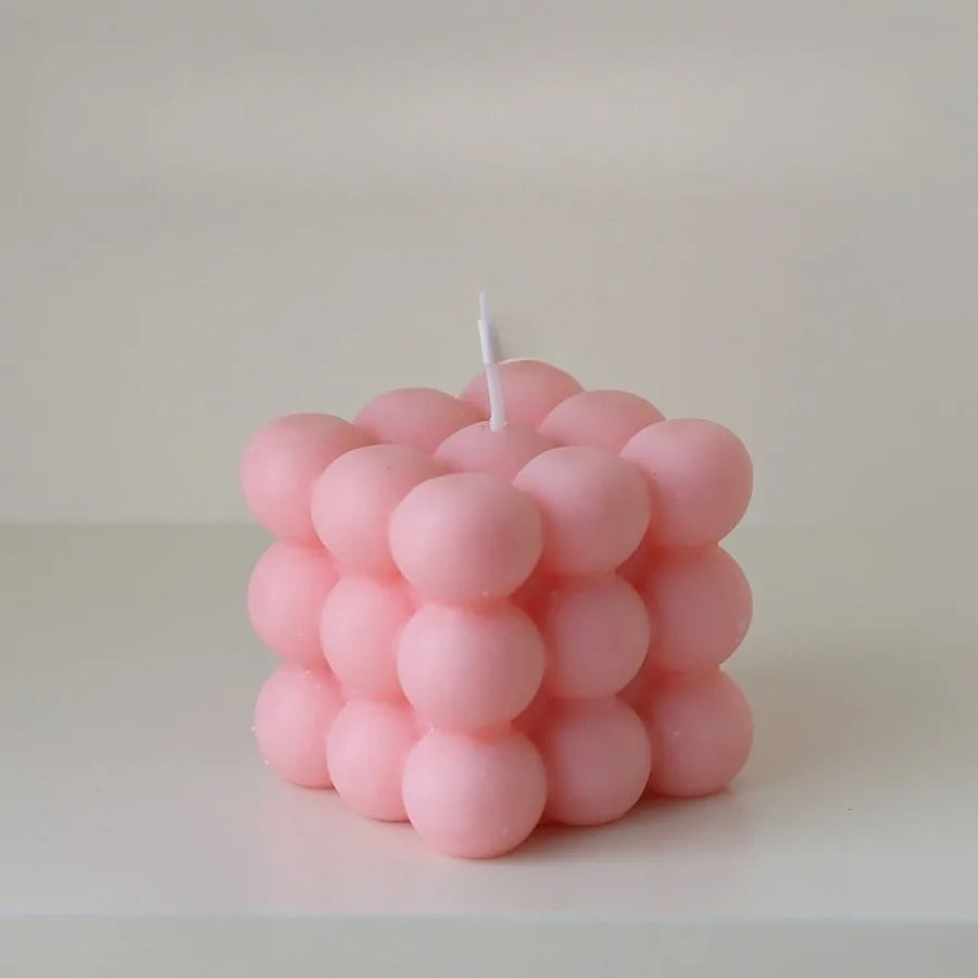 Bubble Cube Shaped Candle – Handmade Scented Aromatherapy Soy Wax Candle for Home Decoration, Weddings, and Birthday Parties