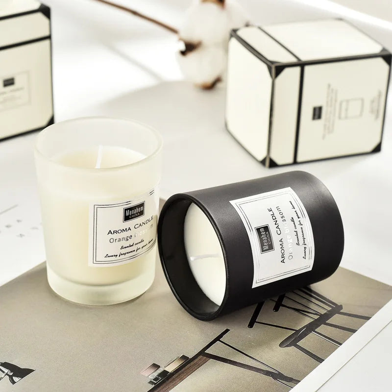 Smokeless Scented Aromatic Candles – Creative Glass Cup, Natural Soy Wax, Home Decorative Candle, Perfect Guest Gifts