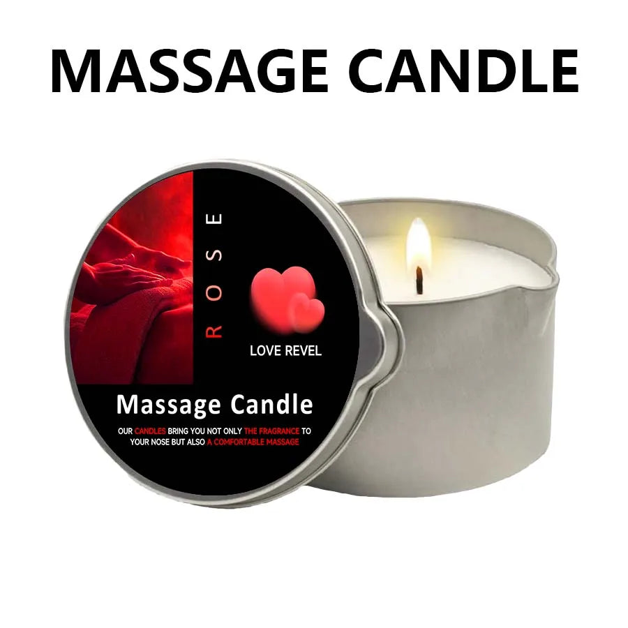 Massage Oil Candle – Aromatherapy Candle for Stress Relief and Skin Moisturizing, Scented Body Oil