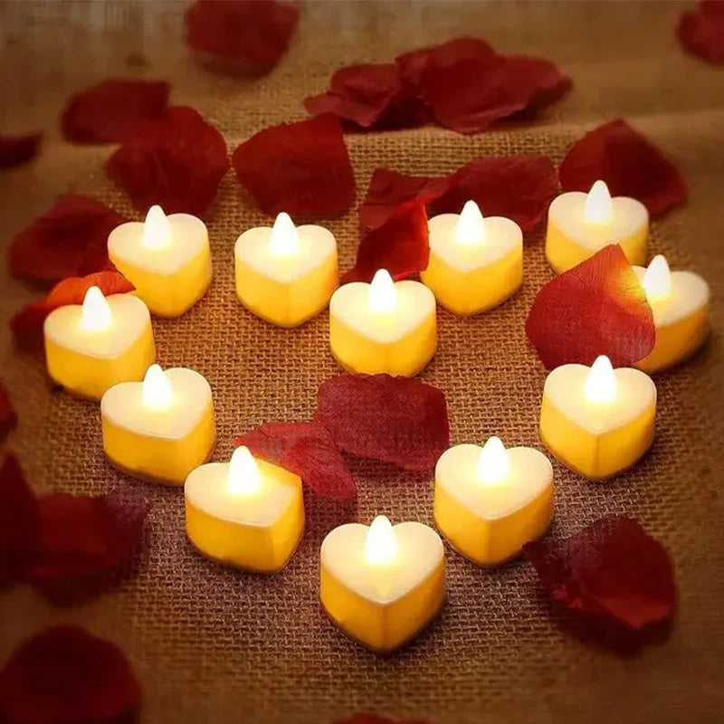 Heart-Shaped Scented Tea Candles Set – Romantic Decor for Weddings, Marriage Proposals, and Birthday Gifts