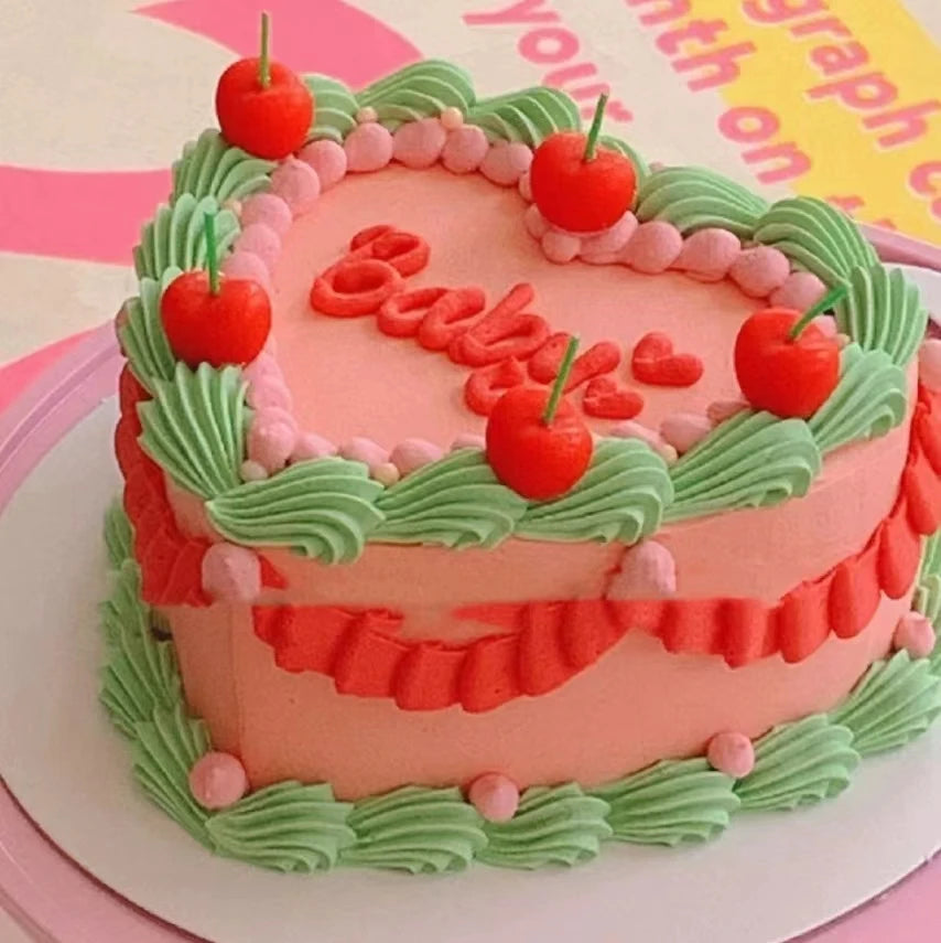 5pcs Sweet Cherry Birthday Candles – Vibrant Red Wax Decorative Cake Toppers for Weddings, Birthdays, and DIY Party Supplies