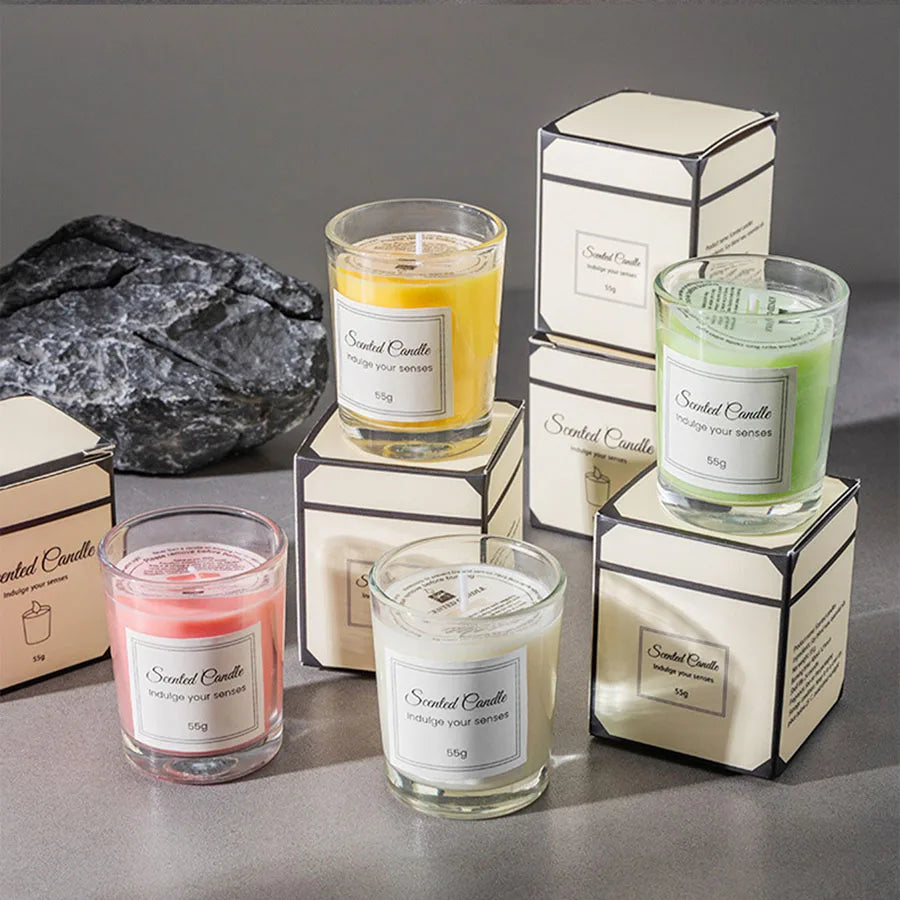 Aromatherapy Candle Premium Gift Box – Handmade Soy Wax Glass Candle, Smokeless Creative Companion Gift for Any Occasion