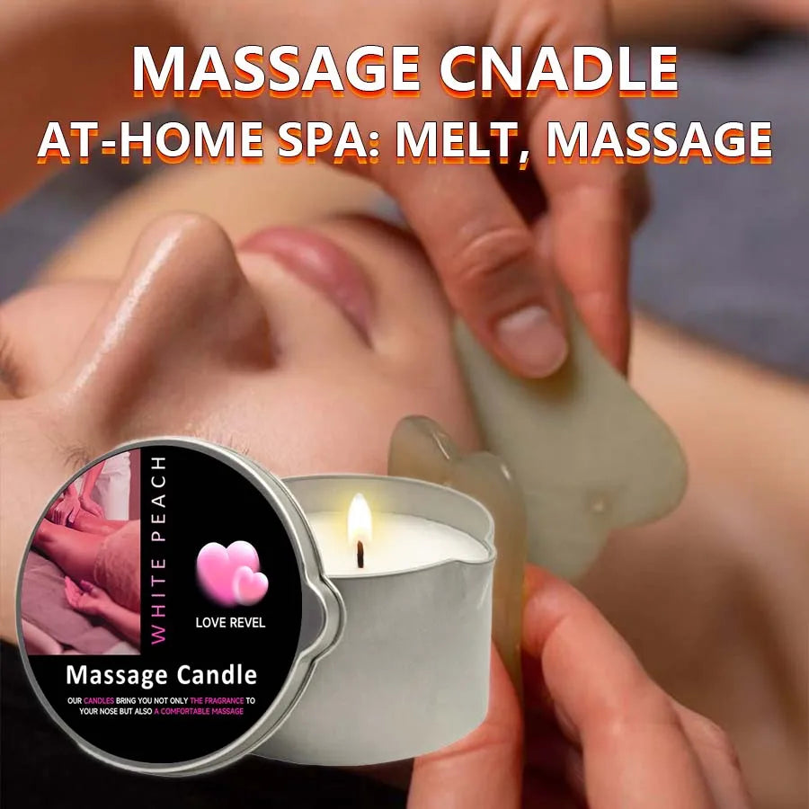 Massage Oil Candle – Aromatherapy Candle for Stress Relief and Skin Moisturizing, Scented Body Oil
