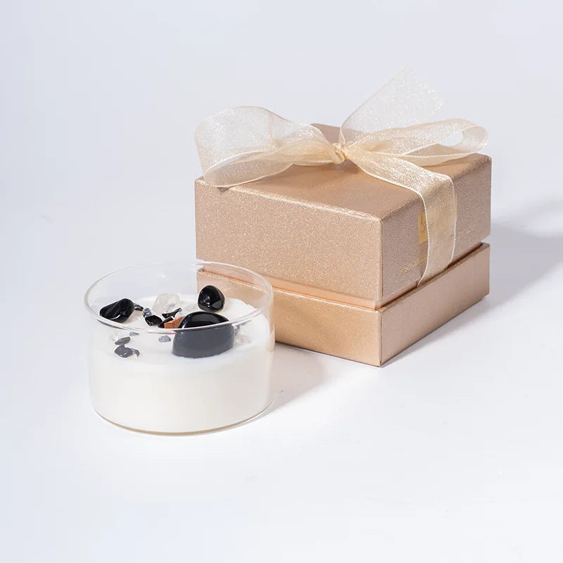 Natural Crystal Stone Scented Candle – Creative Soy Wax Aromatherapy Candle for Bedroom Decoration with Handcrafted Gift Touch