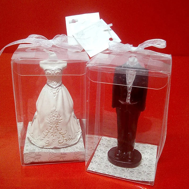 Simulation Wedding Dress Candles – Bride and Bridegroom Candle Set for Creative Birthday and Valentine’s Day Party Decorations