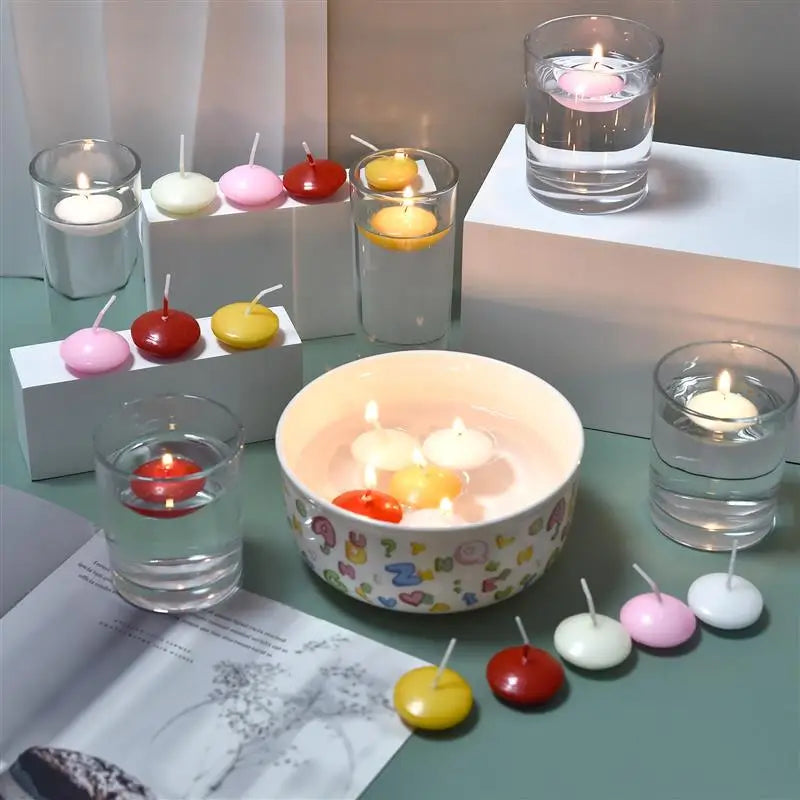 10 Pieces/Pack Floating Candles – Festival Supplies, Wishing Candles, Wax Wedding Props for Magical Celebrations