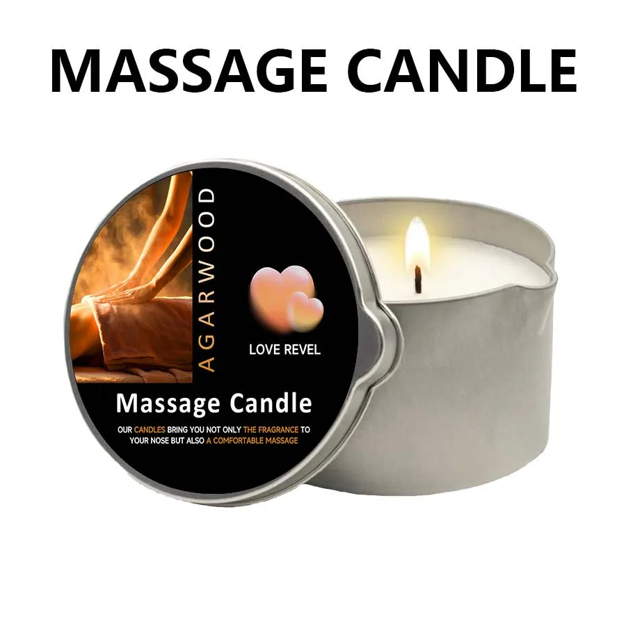Massage Oil Candle – Aromatherapy Candle for Stress Relief and Skin Moisturizing, Scented Body Oil
