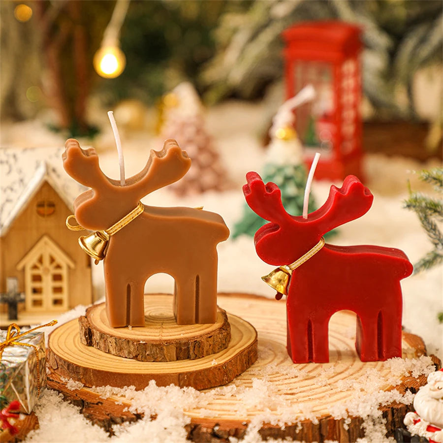 1 Red Deer Scented Candle – Creative Christmas Elk Candle for Festive Atmosphere and Party Decorations