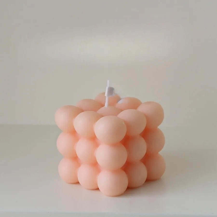 Bubble Cube Shaped Candle – Handmade Scented Aromatherapy Soy Wax Candle for Home Decoration, Weddings, and Birthday Parties