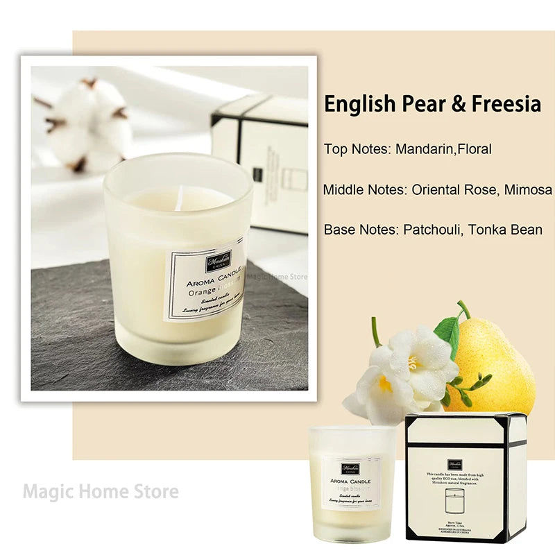 Smokeless Scented Aromatic Candles – Creative Glass Cup, Natural Soy Wax, Home Decorative Candle, Perfect Guest Gifts