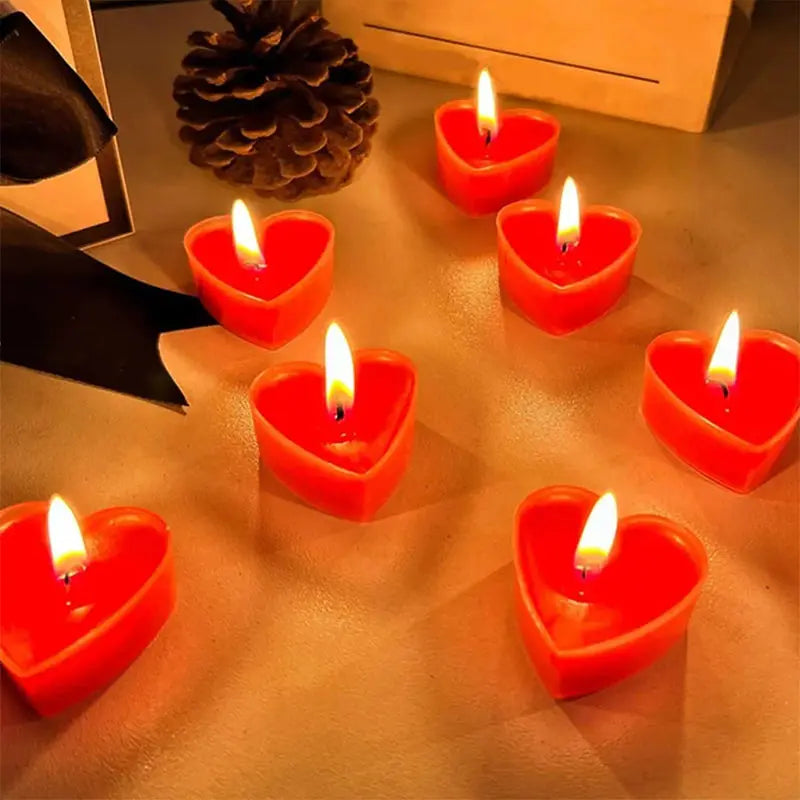 Heart-Shaped Scented Tea Candles Set – Romantic Decor for Weddings, Marriage Proposals, and Birthday Gifts
