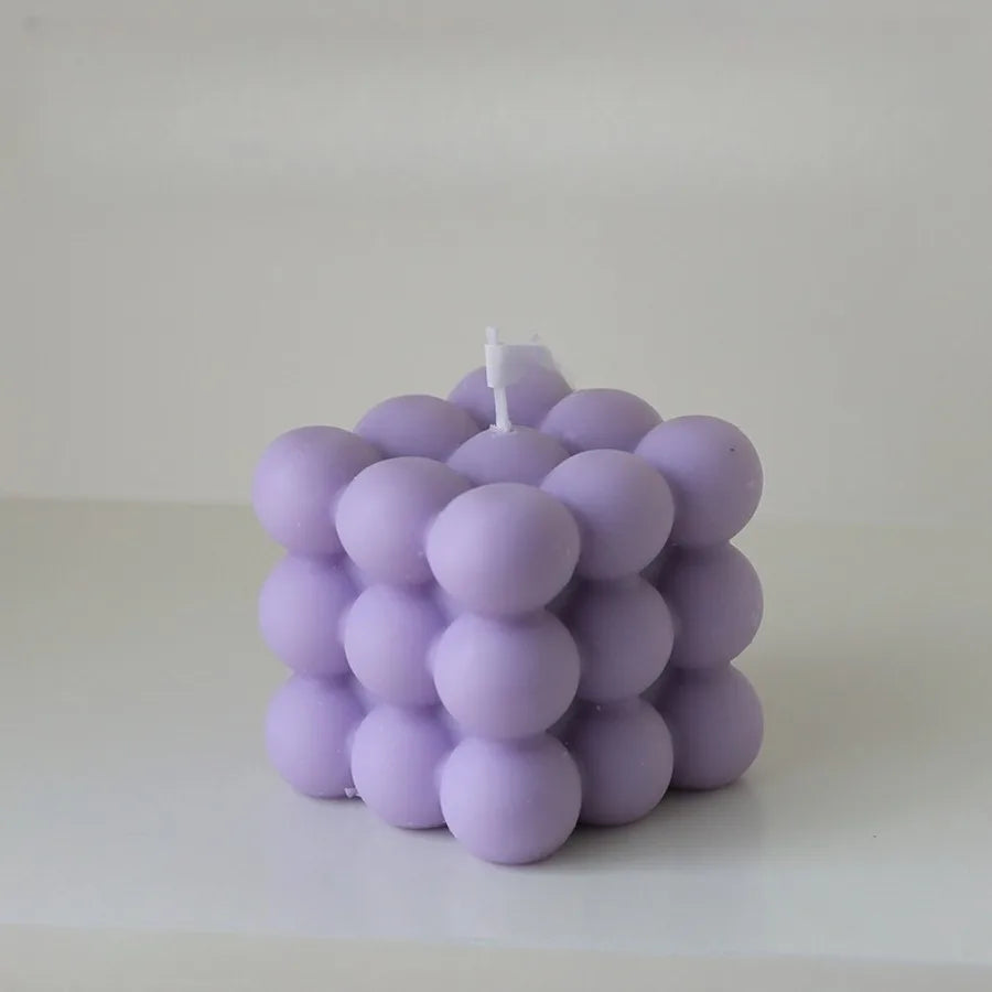 Bubble Cube Shaped Candle – Handmade Scented Aromatherapy Soy Wax Candle for Home Decoration, Weddings, and Birthday Parties