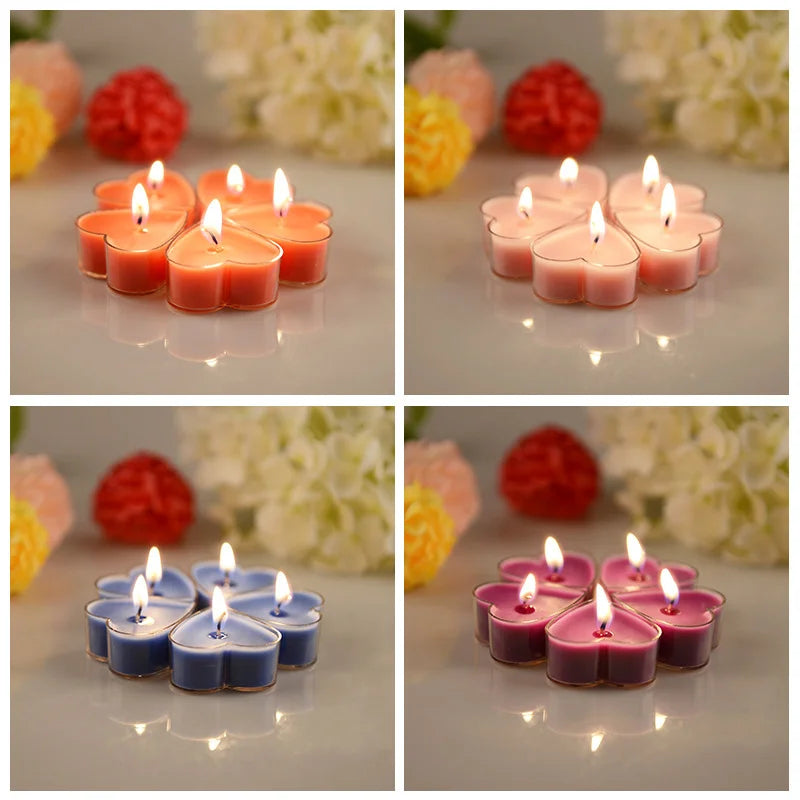Heart-Shaped Scented Tea Candles Set – Romantic Decor for Weddings, Marriage Proposals, and Birthday Gifts
