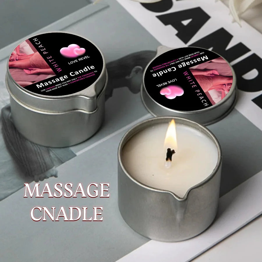 Massage Oil Candle – Aromatherapy Candle for Stress Relief and Skin Moisturizing, Scented Body Oil
