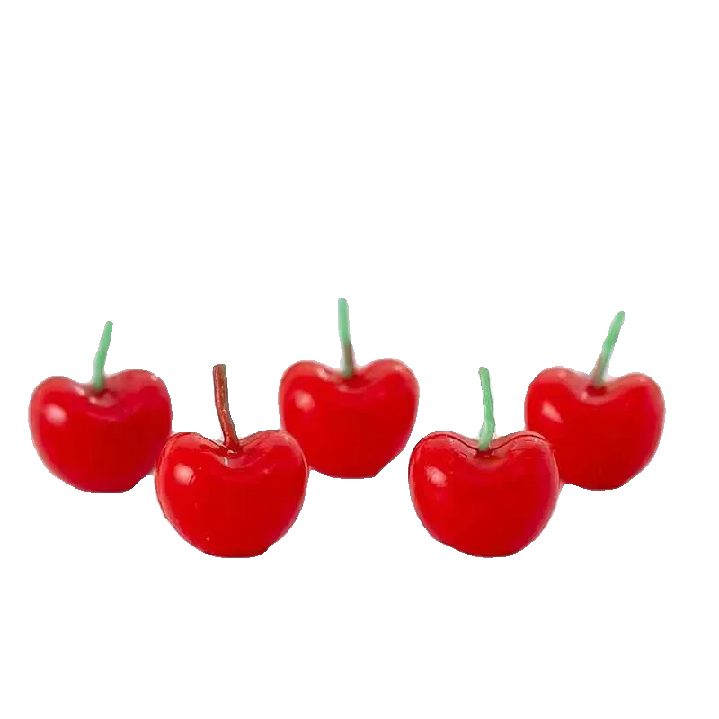 5pcs Sweet Cherry Birthday Candles – Vibrant Red Wax Decorative Cake Toppers for Weddings, Birthdays, and DIY Party Supplies