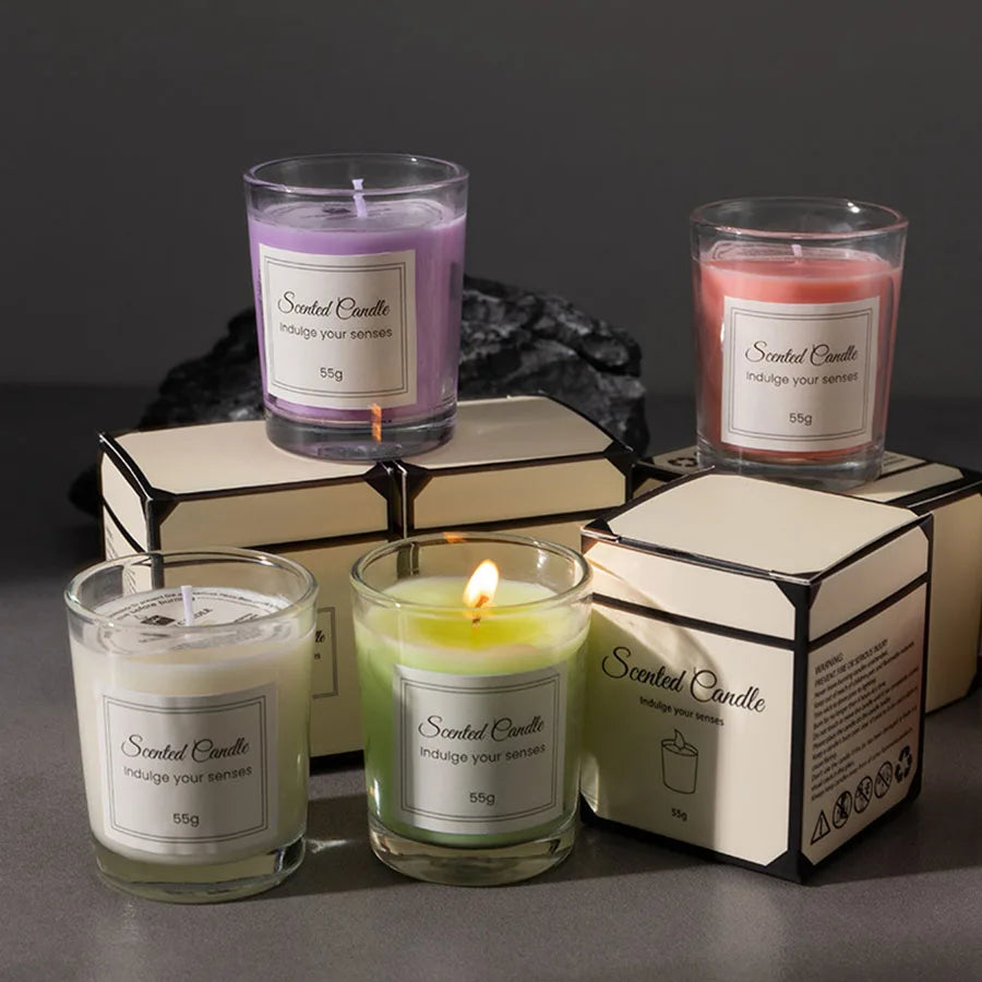 Aromatherapy Candle Premium Gift Box – Handmade Soy Wax Glass Candle, Smokeless Creative Companion Gift for Any Occasion
