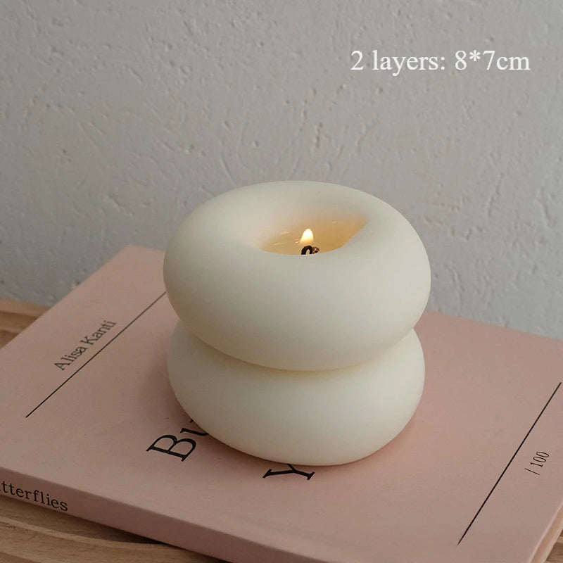 Donut Circles Aromatherapy Candles – Creative Flameless Home Decor, Romantic Bedroom Ambiance, and Perfect Birthday Gift