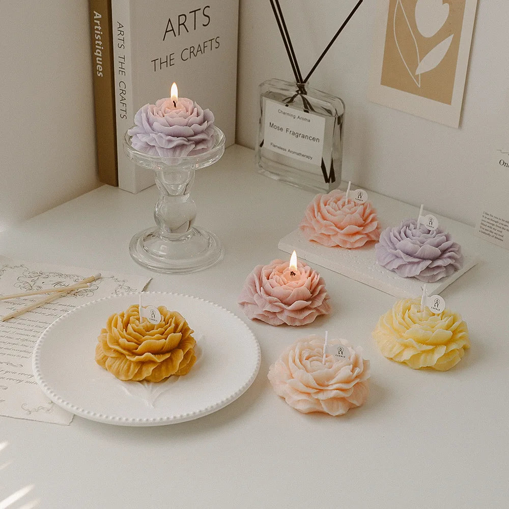 Candle Peony Flower Modeling – Elegant Flower-Scented Candle Gift for Mother's Day, Birthdays, and Special Occasions