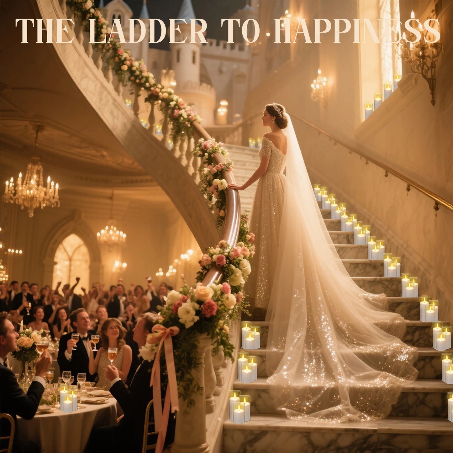 10-240 Pcs LED Flameless Pillar Candles – Flickering Battery-Powered Wedding Candles for Concert and Event Decoration