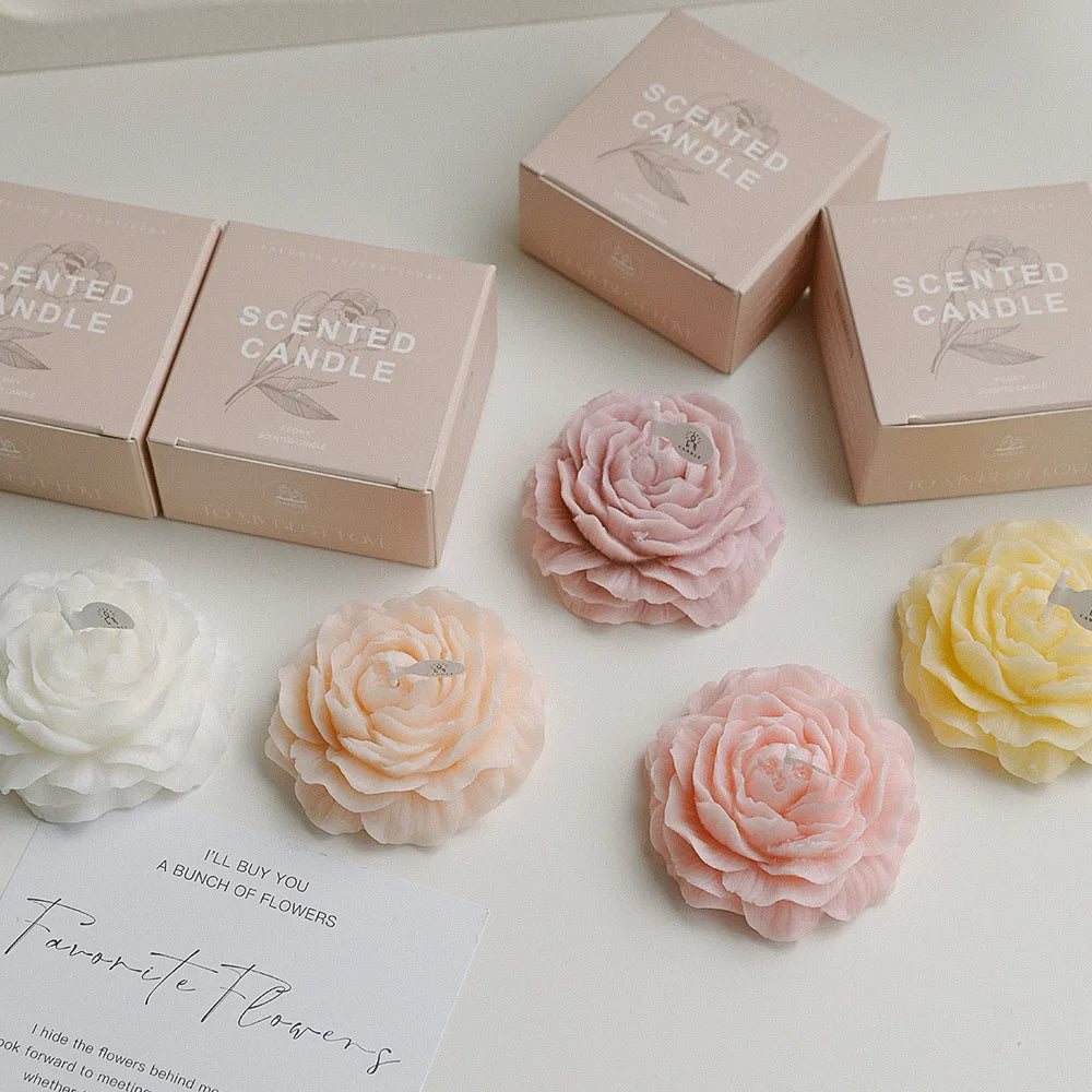 Candle Peony Flower Modeling – Elegant Flower-Scented Candle Gift for Mother's Day, Birthdays, and Special Occasions