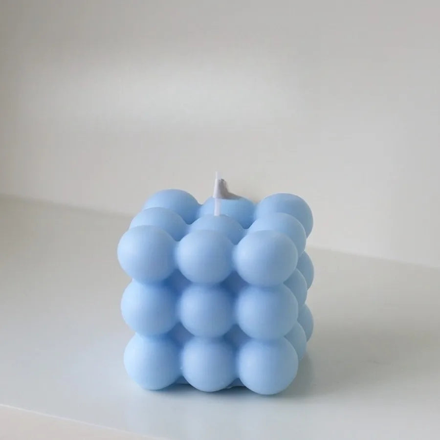 Bubble Cube Shaped Candle – Handmade Scented Aromatherapy Soy Wax Candle for Home Decoration, Weddings, and Birthday Parties