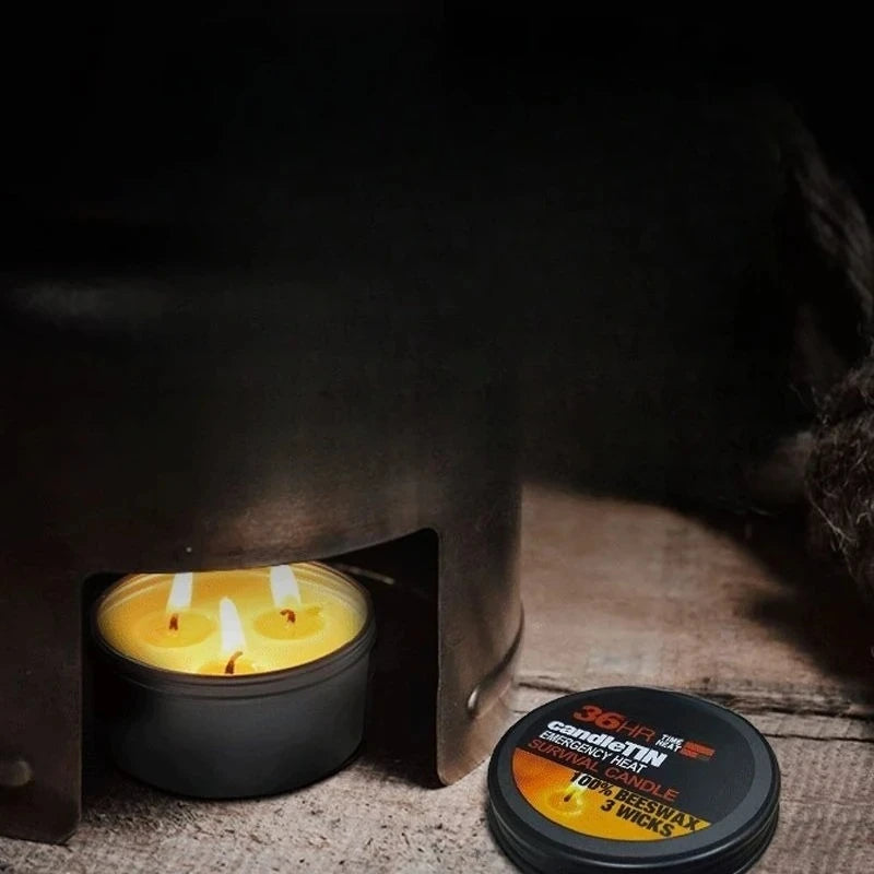 Survival Candle – 3 Wicks, 36 Hours Long-Lasting Burn, Perfect for Home, Outdoor Adventures, and Romantic Ambience