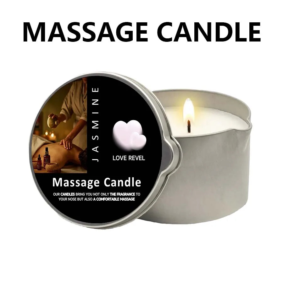 Massage Oil Candle – Aromatherapy Candle for Stress Relief and Skin Moisturizing, Scented Body Oil