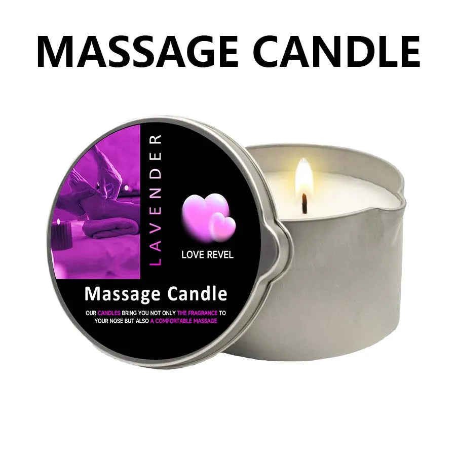 Massage Oil Candle – Aromatherapy Candle for Stress Relief and Skin Moisturizing, Scented Body Oil