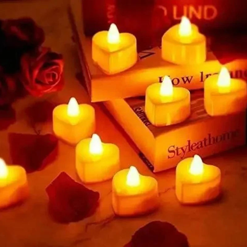 Heart-Shaped Scented Tea Candles Set – Romantic Decor for Weddings, Marriage Proposals, and Birthday Gifts