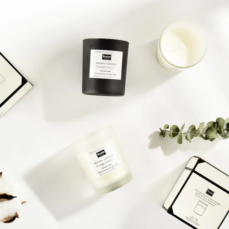 Smokeless Scented Aromatic Candles – Creative Glass Cup, Natural Soy Wax, Home Decorative Candle, Perfect Guest Gifts