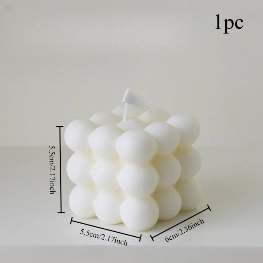 Bubble Cube Shaped Candle – Handmade Scented Aromatherapy Soy Wax Candle for Home Decoration, Weddings, and Birthday Parties