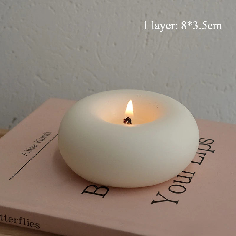 Donut Circles Aromatherapy Candles – Creative Flameless Home Decor, Romantic Bedroom Ambiance, and Perfect Birthday Gift