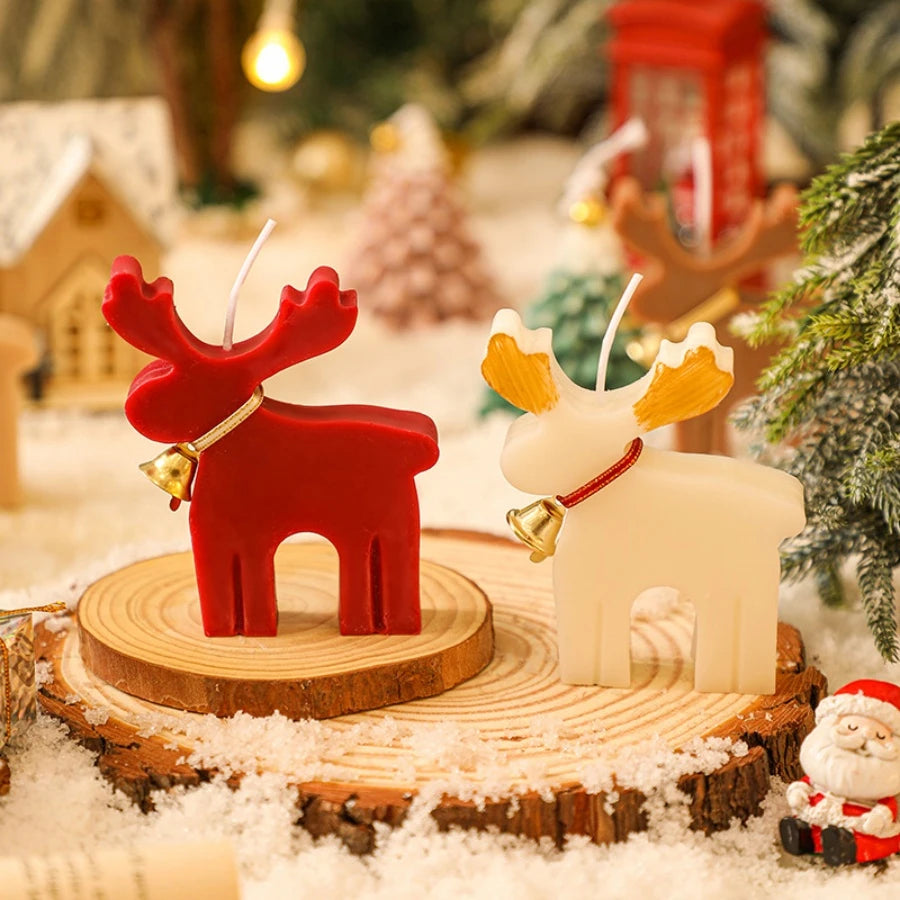 1 Red Deer Scented Candle – Creative Christmas Elk Candle for Festive Atmosphere and Party Decorations
