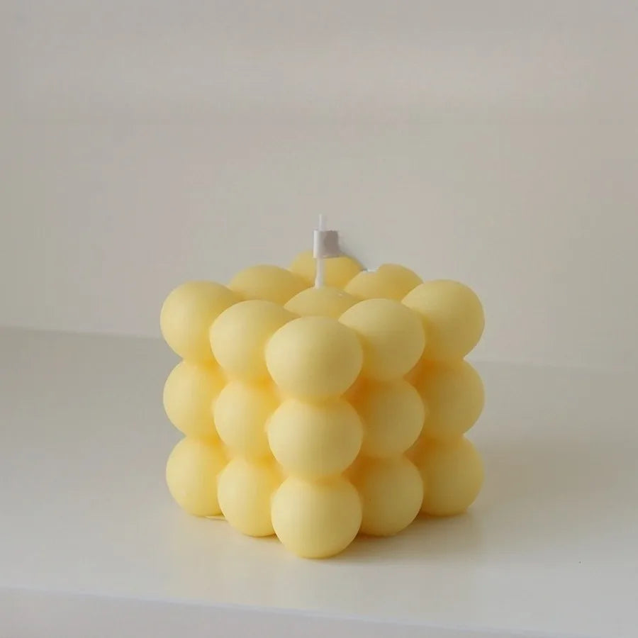 Bubble Cube Shaped Candle – Handmade Scented Aromatherapy Soy Wax Candle for Home Decoration, Weddings, and Birthday Parties