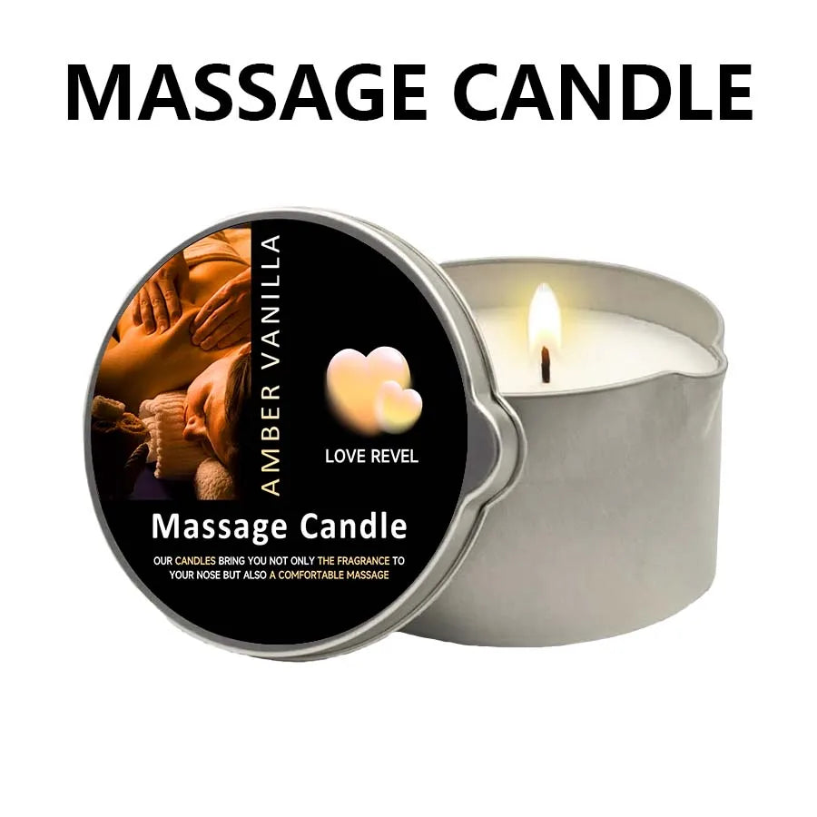 Massage Oil Candle – Aromatherapy Candle for Stress Relief and Skin Moisturizing, Scented Body Oil