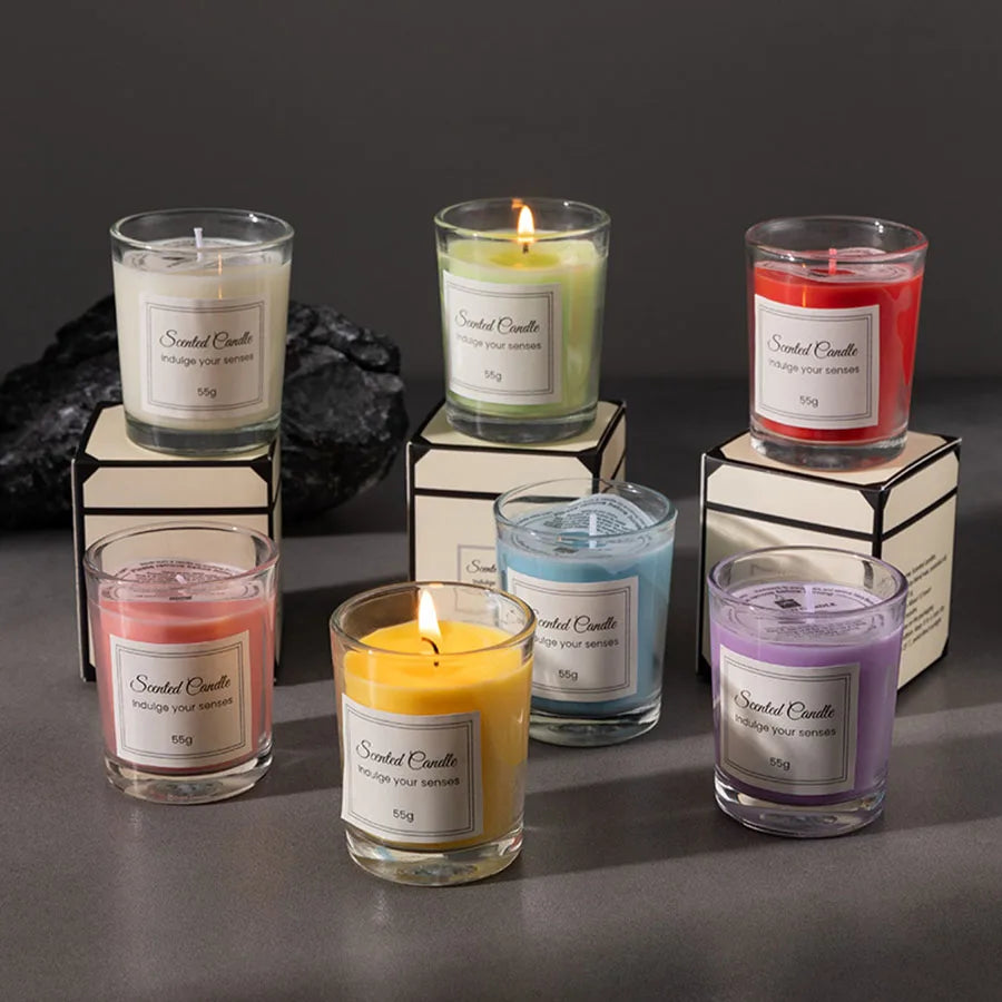 Aromatherapy Candle Premium Gift Box – Handmade Soy Wax Glass Candle, Smokeless Creative Companion Gift for Any Occasion