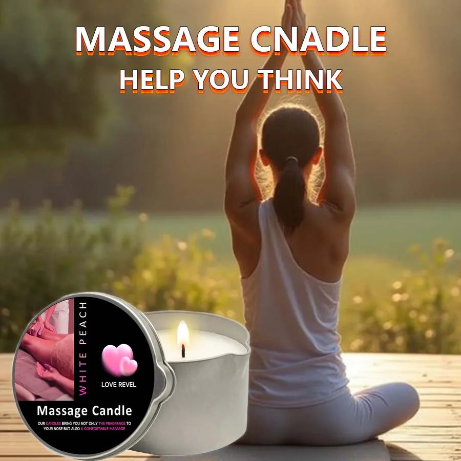 Massage Oil Candle – Aromatherapy Candle for Stress Relief and Skin Moisturizing, Scented Body Oil